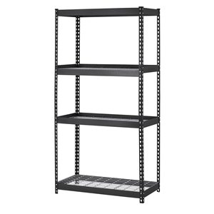 Étagère autoportante noire en acier industriel Muscle Rack avec 4 tablettes, 18 po D x 36 po W x 60 po H