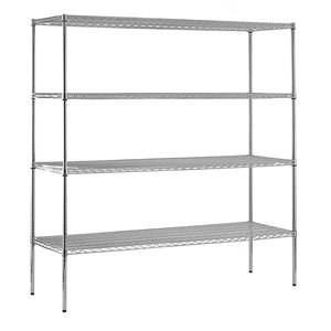 Étagère autoportante en acier industriel Muscle Rack avec 4 tablettes, 18 po D x 72 po W x 74 po H, argent