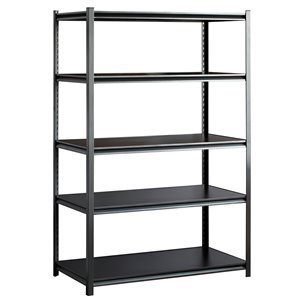 Étagère autoportante en acier industriel Muscle Rack avec 5 tablettes, 24 po D x 48 po W x 72 po H, noir
