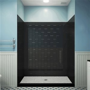 Dreamline QWALL-VS 54-in x 76-in Black Shower Surround Back and Side Wall Panel
