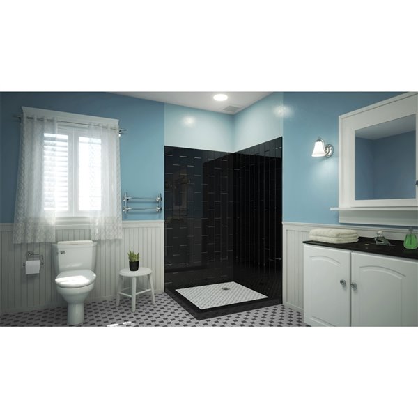 Dreamline QWALL-VS 41.5-in x 76-in Black Shower Surround Corner Wall Panel