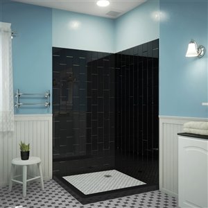 Dreamline QWALL-VS 41.5-in x 76-in Black Shower Surround Corner Wall Panel