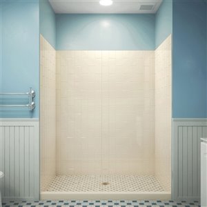 Dreamline QWALL-VS 48-in x 76-in Biscuit Shower Surround Back and Side Wall Panel
