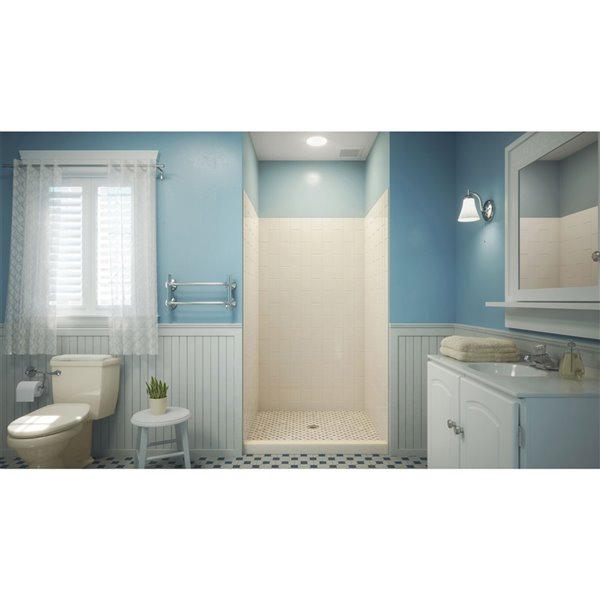 Dreamline QWALL-VS 36-in x 76-in Biscuit Shower Surround Back and Side Wall Panel