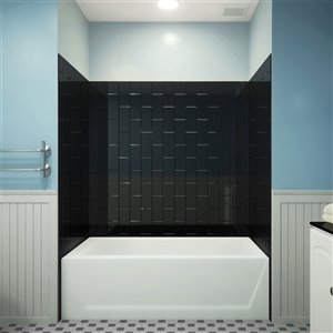 Dreamline QWALL-VS 60-in x 62-in Black Shower Surround Back and Side Wall Panel
