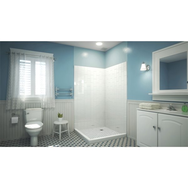 Dreamline QWALL-VS 41.5-in x 76-in White Shower Surround Corner Wall Panel