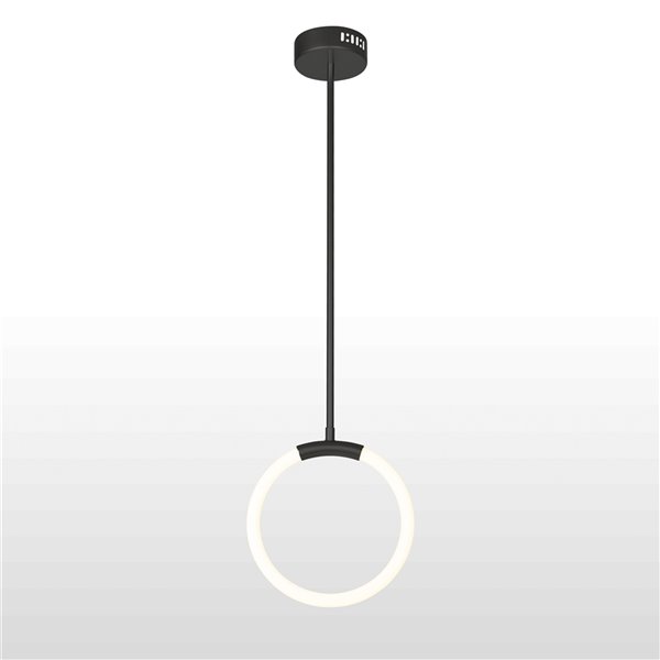 CWI Lighting Hoops Black Modern/Contemporary Geometric Integrated LED Pendant Light