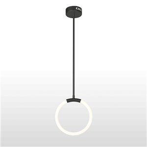 CWI Lighting Hoops Black Modern/Contemporary Geometric Integrated LED Pendant Light