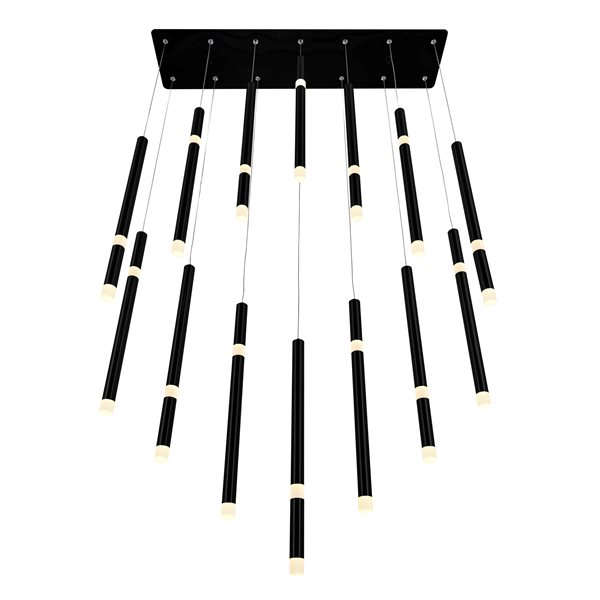 CWI Lighting Flute Modern/Contemporary Integrated LED Chandelier - Black