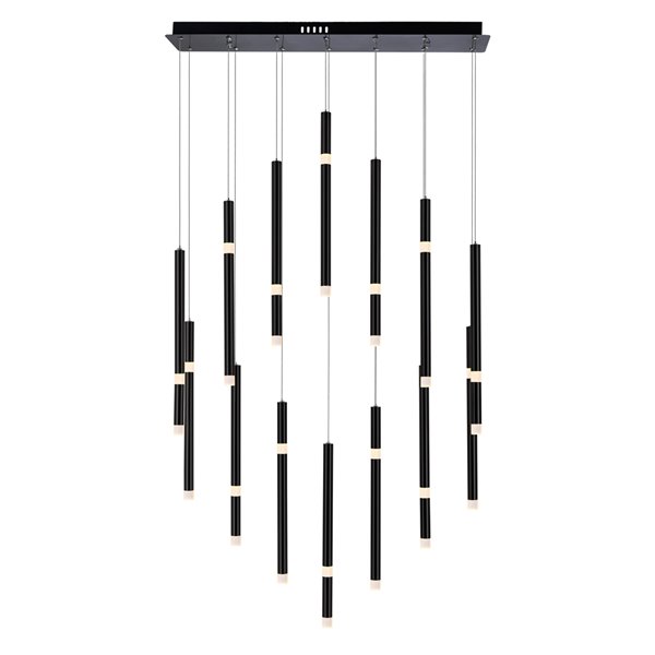Image of Cwi Lighting | Flute Modern/contemporary Integrated Led Chandelier - Black | Rona