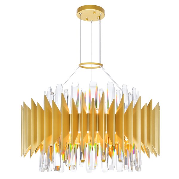 CWI Lighting Cityscape 12-Light Satin Gold Modern/Contemporary Standard Chandelier