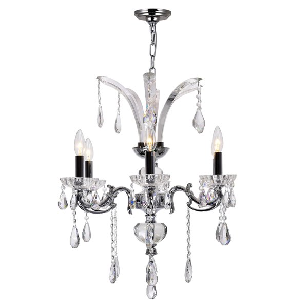 CWI Lighting Glorious 6-Light Chrome Glam Standard Chandelier