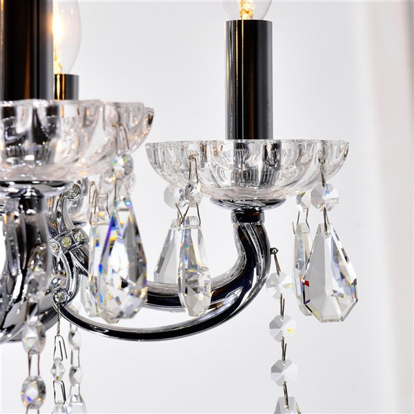 CWI Lighting Glorious 6-Light Chrome Glam Standard Chandelier