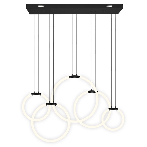 Image of Cwi Lighting | Hoops Modern/contemporary Integrated Led Chandelier - Black | Rona
