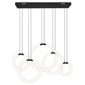 CWI Lighting Hoops Modern/Contemporary Integrated LED Chandelier - Black