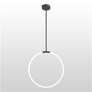 CWI Lighting Hoops Black Contemporary/Modern Integrated LED Chandelier