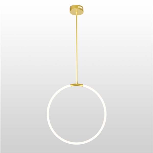 Image of Cwi Lighting | Hoops Satin Gold Modern/contemporary Integrated Led Chandelier | Rona