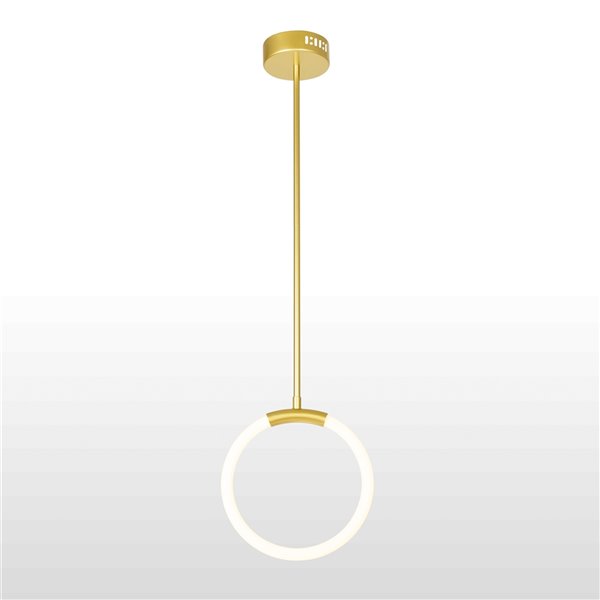 CWI Lighting Hoops Satin Gold Modern Contemporary Geometric Integrated LED Pendant Light