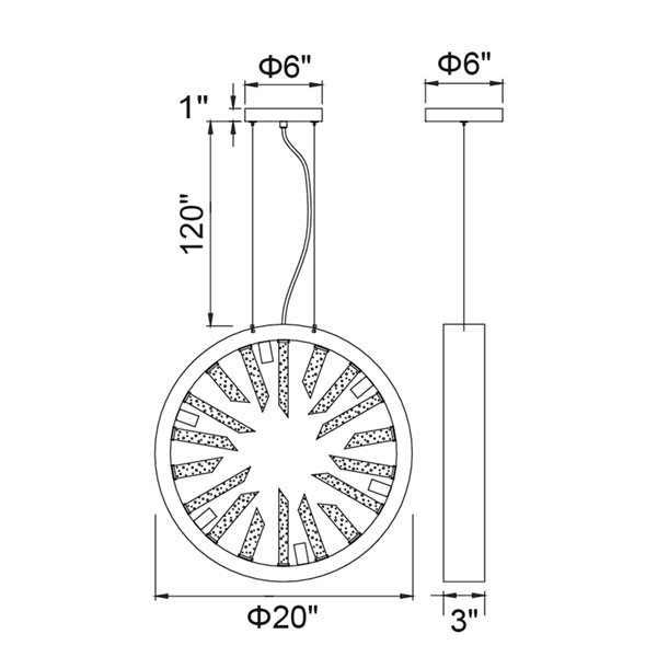 CWI Lighting Spiked 6-Light Polished Nickel Modern/Contemporary Standard Chandelier