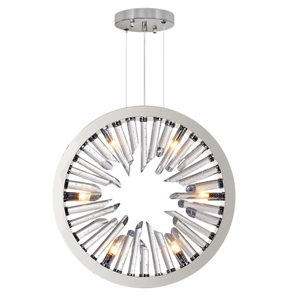 CWI Lighting Spiked 6-Light Polished Nickel Modern/Contemporary Standard Chandelier
