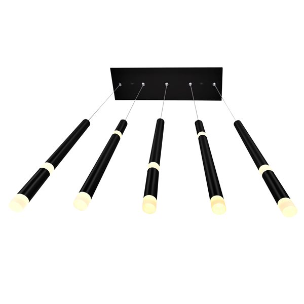 CWI Lighting Flute Modern/Contemporary Black Integrated LED Chandelier
