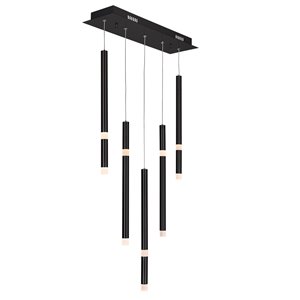 CWI Lighting Flute Modern/Contemporary Black Integrated LED Chandelier