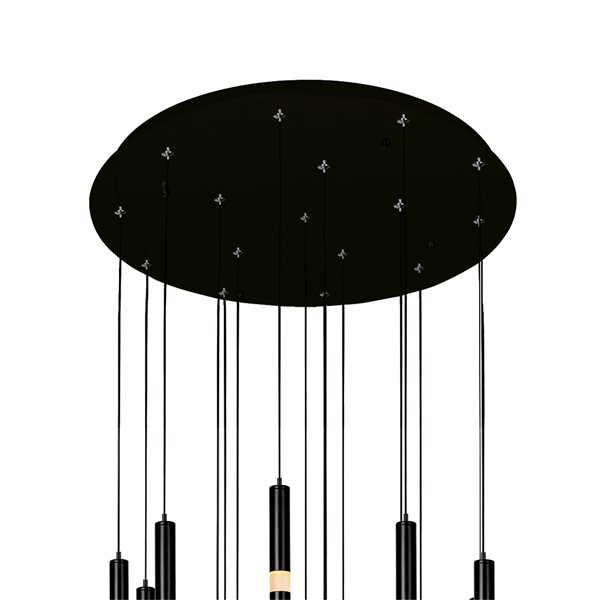 CWI Lighting Flute Modern/Contemporary Integrated LED Black Chandelier