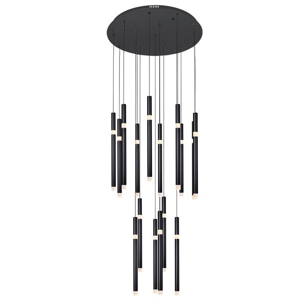 Image of Cwi Lighting | Flute Modern/contemporary Integrated Led Black Chandelier | Rona
