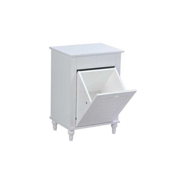 A&E Bath & Shower Axil VIII 1-Drawer MDF Freestanding Cabinet Banks - 16-in W x 23-in H x 12-in D - White