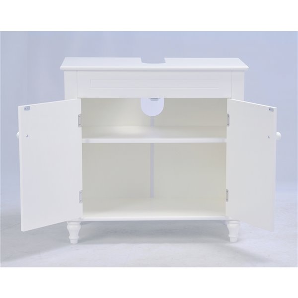 Armoire de salle de bain en MDF à 1 porte 2 tablettes Axil III de A&E Bath & Shower, 24 po L x 30 po  H x 18 po P, blanc