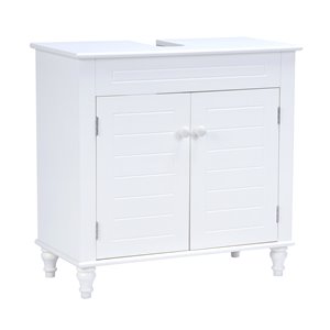 A&E Bath & Shower Axil III 2-Door 2-Shelf MDF Freestanding Cabinet Banks - 24-in W x 30-in H x 18-in D - White