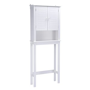 A&E Bath & Shower Axil V MDF Over the Toilet Etagere - 24-in W x 63-in H x 9-in D - White