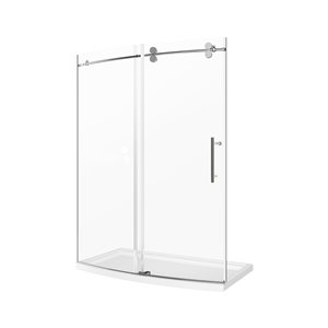 A&E Bath & Shower Tina 2-Piece Alcove Shower Kit - 60-in x 34-in x 81-in - Right Opening - Clear