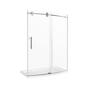 Ensemble de douche en verre 2 morceaux Tina de A&E Bath & Shower, 60 po x 34 po x 81 po, ouverture à gauche, transparent