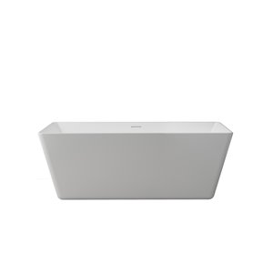 A&E Bath & Shower Holland Rectangular Acrylic Center Drain Bathtub - 29.5-in x 67-in - White High-Gloss Acrylic