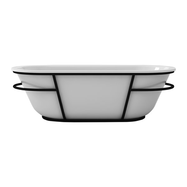 A&E Bath & Shower Eden Oval Acrylic Center Drain Bathtub - 31.5-in x 70.87-in - White High-Gloss Acrylic