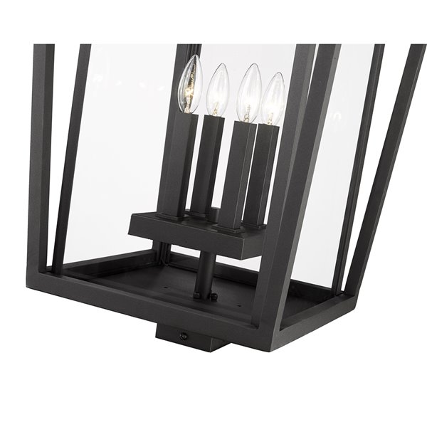 Z-Lite Seoul 1-Watt 29.25-in Black Modern/Contemporary Post light