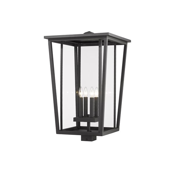 Z-Lite Seoul 1-Watt 29.25-in Black Modern/Contemporary Post light