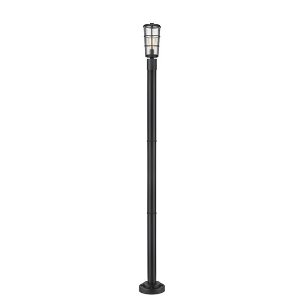 Z-Lite Helix 88.75-in H Black Hardwired Halogen Complete Post Light ...