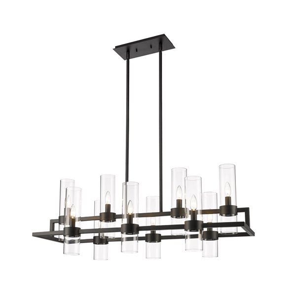 Z-Lite Datus 10-Light Matte Black Modern/Contemporary Kitchen Island Lighting