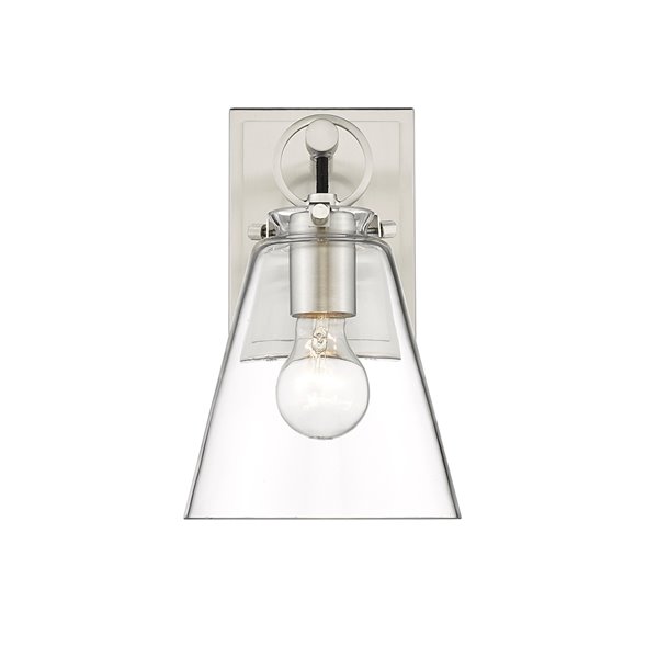 Z-Lite Harper 6.5-in W 1-Light Brushed Nickel Modern/Contemporary Wall Sconce