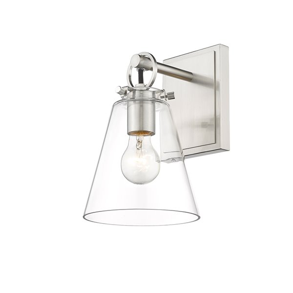 Z-Lite Harper 6.5-in W 1-Light Brushed Nickel Modern/Contemporary Wall Sconce