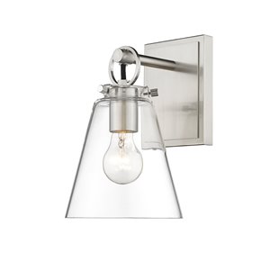 Z-Lite Harper 6.5-in W 1-Light Brushed Nickel Modern/Contemporary Wall Sconce