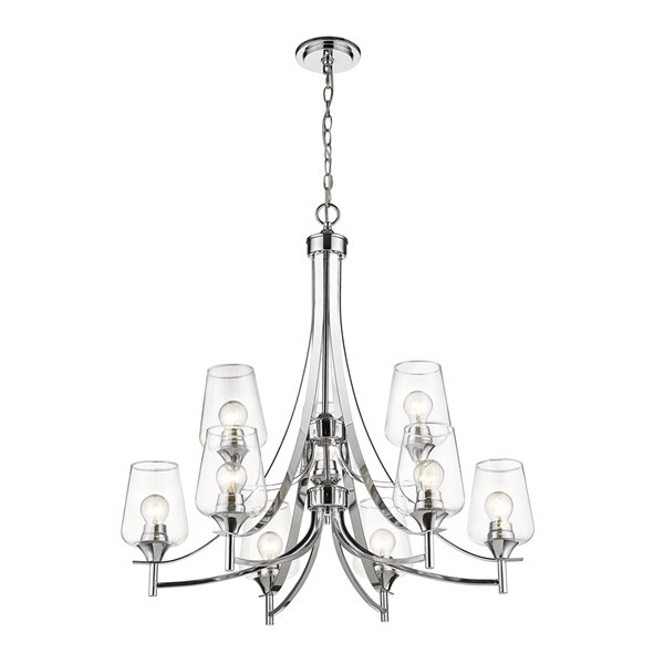 Z-Lite Joliet 9-Light Chrome Modern/Contemporary Chandelier