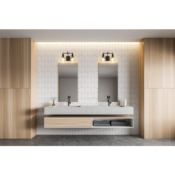 Z-Lite Bryant 2-Light Black Modern/Contemporary Vanity Light