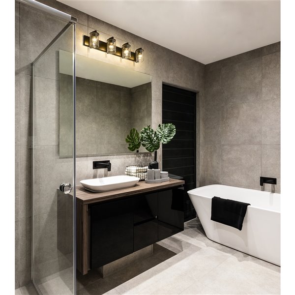 Z-Lite Beckett 4-Light Black Modern/Contemporary Vanity Light