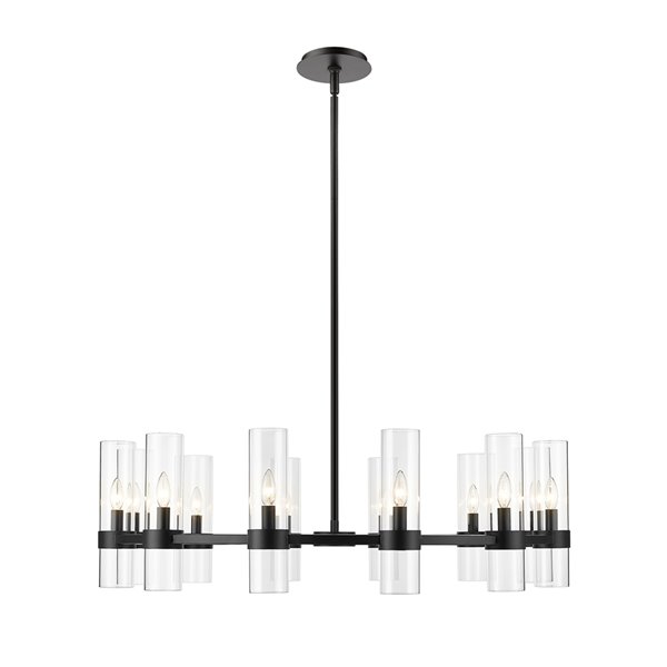 Z-Lite Datus 12-Light Matte Black Modern/Contemporary Chandelier