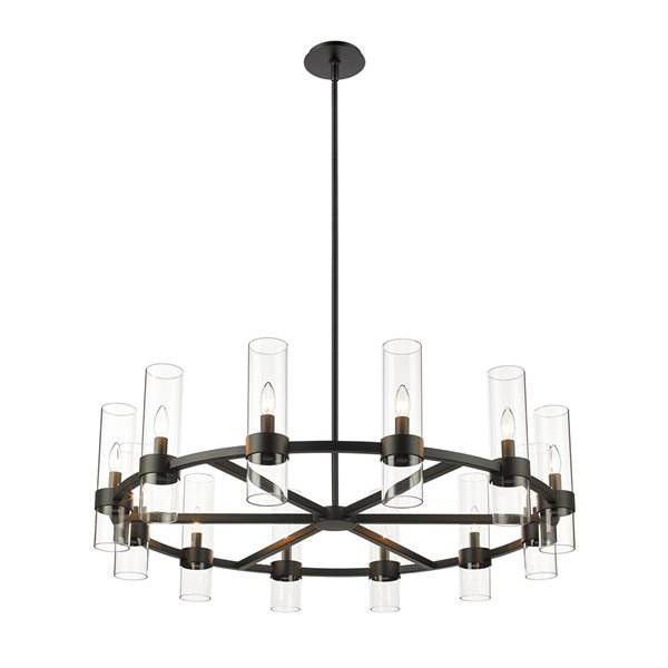 Z-Lite Datus 12-Light Matte Black Modern/Contemporary Chandelier