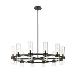 Z-Lite Datus 12-Light Matte Black Modern/Contemporary Chandelier