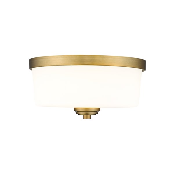 Z-Lite 1-Pack Arlington 12.25-in W Heritage Brass Outdoor Flush Mount Light